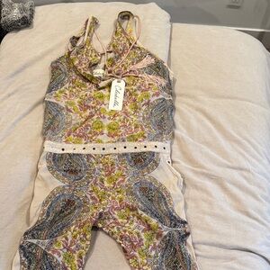 Cleobella Paisley Patterned Jumpsuit with Pockets.